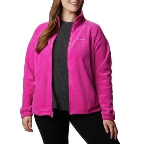 Columbia Women's Pink Benton Spring Thermal Full Zip Fleece Jacket Size L - Picture 1 of 11